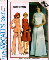 5345 MCCALLS POUNDS THINNER DRESS, TOP, PANTS 75 PATTERN 16 UNCUT